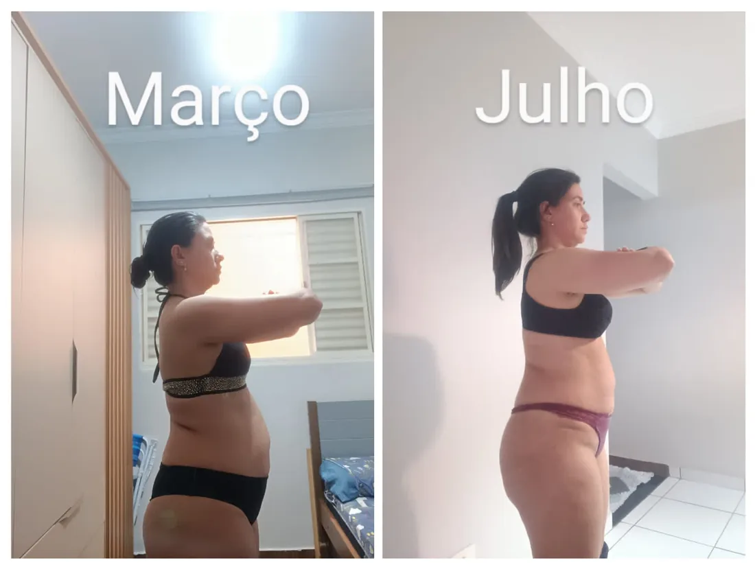 Antes e depois de aluna da RO Training