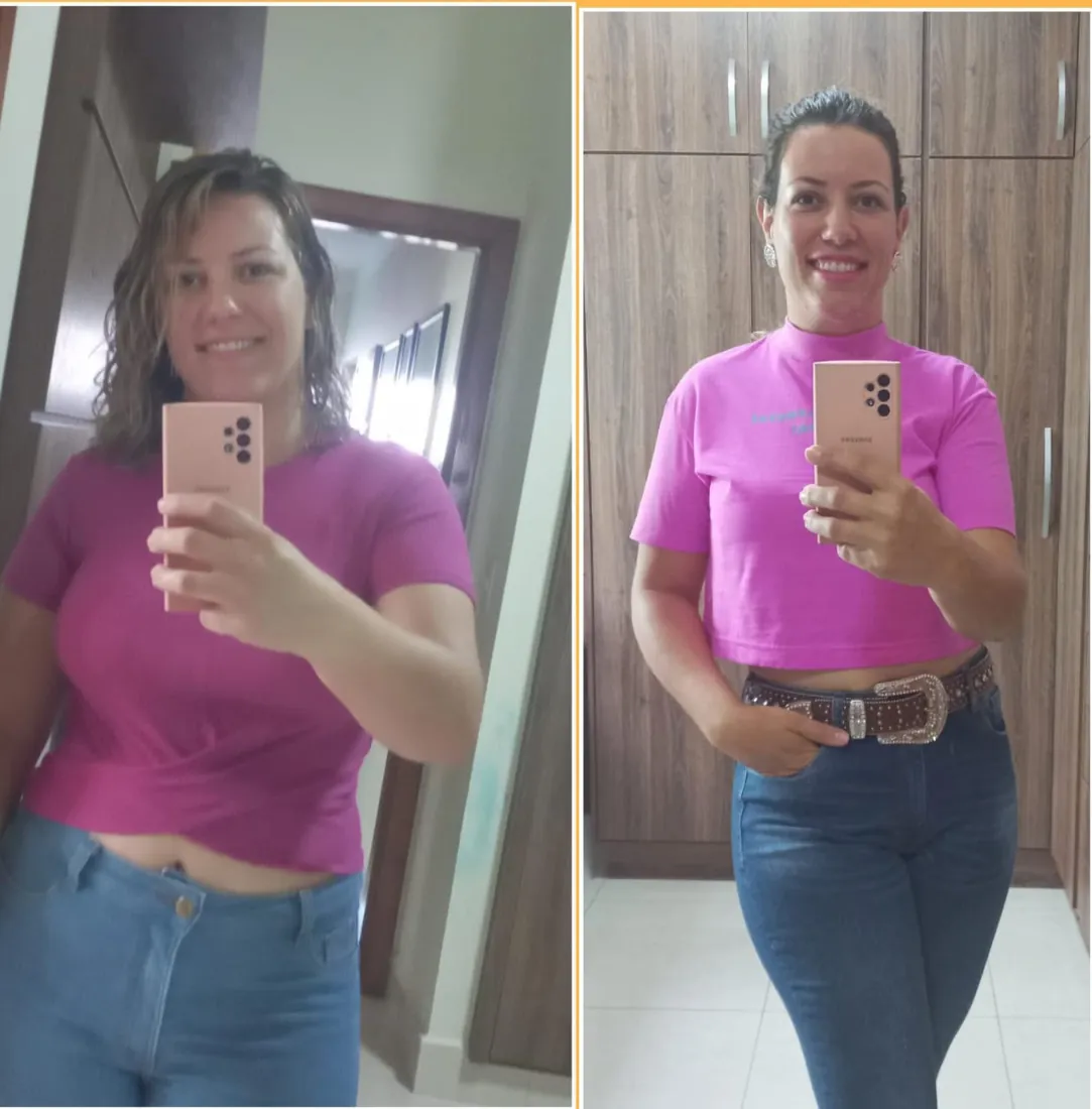 Antes e depois de aluna da RO Training