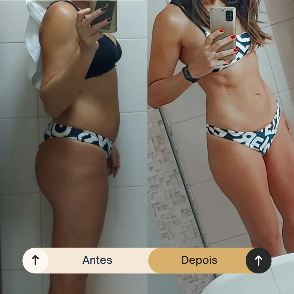 Antes e depois de aluna da RO Training